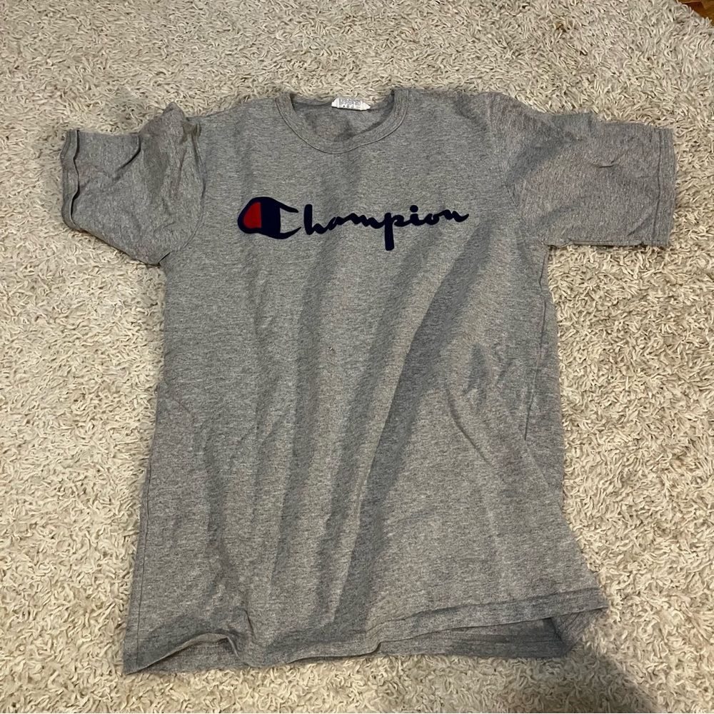 champion reverse weave grey t shirt size medium